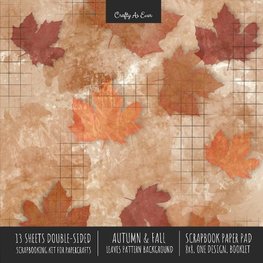 Autumn & Fall Scrapbook Paper Pad 8x8 Decorative Scrapbooking Kit for Cardmaking Gifts, DIY Crafts, Printmaking, Papercrafts, Leaves Pattern Designer Paper