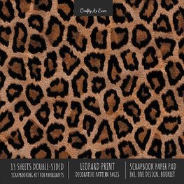 Leopard Print Scrapbook Paper Pad 8x8 Scrapbooking Kit for Cardmaking Gifts, DIY Crafts, Printmaking, Papercrafts, Decorative Pattern Pages