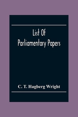 List Of Parliamentary Papers