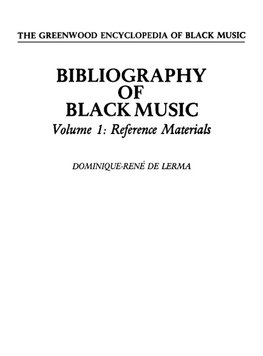 Bibliography of Black Music, Volume 1