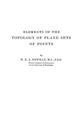 Elements of the Topology of Plane Sets of Points