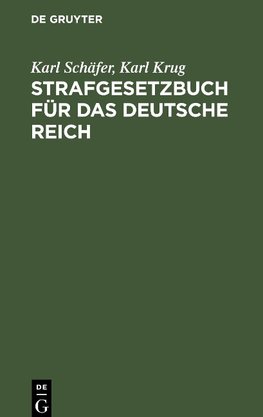 Strafgesetzbuch für das Deutsche Reich