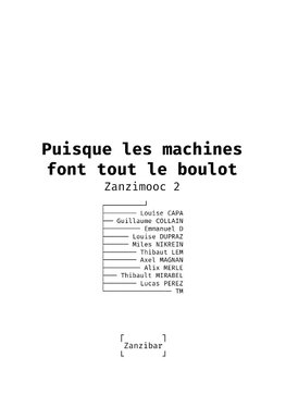 Puisque les machines font tout le boulot