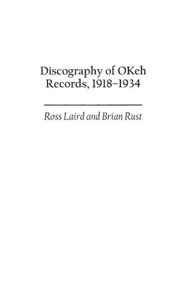 Discography of OKeh Records, 1918-1934