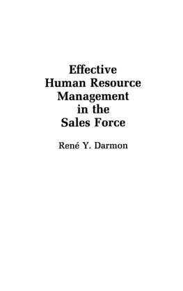 Effective Human Resource Management in the Sales Force