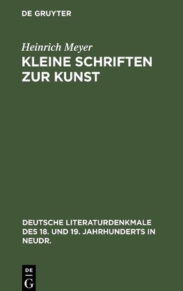 Kleine Schriften zur Kunst