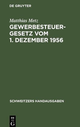 Gewerbesteuergesetz vom 1. Dezember 1956