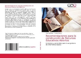 Recomendaciones para la construcción de Recursos Educativos Abiertos