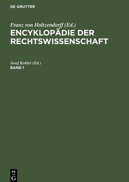 Encyklopädie der Rechtswissenschaft, Band 1, Encyklopädie der Rechtswissenschaft Band 1