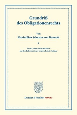 Grundriß des Obligationenrechts.