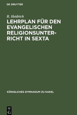 Lehrplan für den evangelischen Religionsunterricht in Sexta