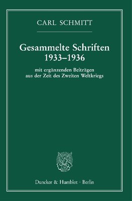 Gesammelte Schriften 1933-1936.