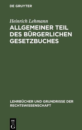 Allgemeiner Teil des Bürgerlichen Gesetzbuches