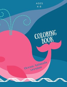 Coloring book with ocean animals