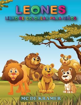 Leones Libro de colorear para niños