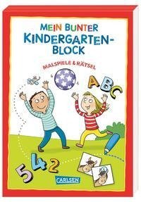 Mein bunter Kindergarten-Block: Malspiele und Rätsel