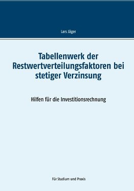 Tabellenwerk der Restwertverteilungsfaktoren bei stetiger Verzinsung