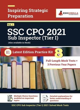 SSC Sub Inspector CPO (Tier I) Vol. 1 2021 | 8 Full-Length Mock Test + 3 Previous Year Paper (2019)