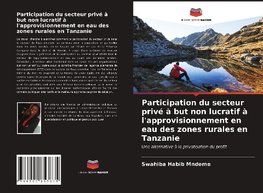 Participation du secteur privé à but non lucratif à l'approvisionnement en eau des zones rurales en Tanzanie