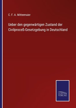 Ueber den gegenwärtigen Zustand der Civilproceß-Gesetzgebung in Deutschland