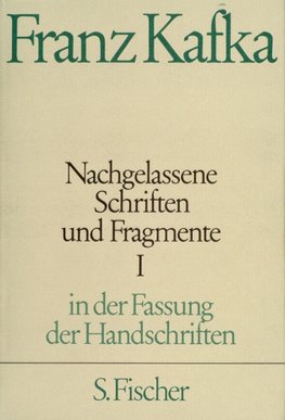 Nachgelassene Schriften und Fragmente I