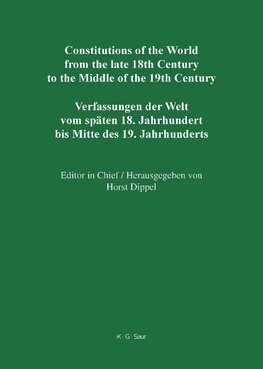 Constitutions of the World from the late 18th Century to the Middle of the 19th Century, Part I, National Constitutions / State Constitutions (Alabama - Frankland)