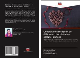 Concept de conception de délices au chocolat et au caramel Chhana