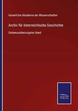 Archiv für österreichische Geschichte