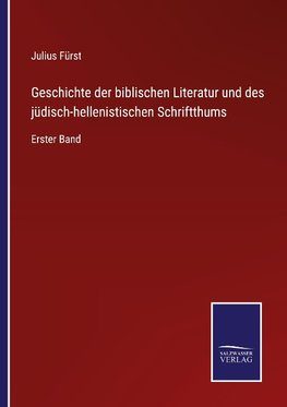 Geschichte der biblischen Literatur und des jüdisch-hellenistischen Schriftthums