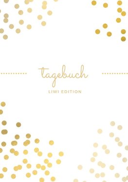 Tagebuch schön A5 liniert - 100 Seiten 90g/m² - Soft Cover goldene Punkte weiß - FSC Papier