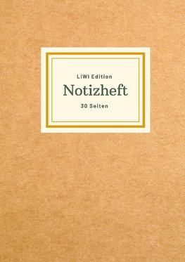 Dünnes Notizheft A5 liniert - Notizbuch 30 Seiten 90g/m² - Softcover hellbraun - FSC Papier