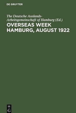 Overseas Week Hamburg, August 1922