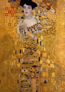 Notizbuch schön gestaltet mit Leseband - A5 Hardcover blanko - Gustav Klimt "Adele Bloch-Bauer I" - 100 Seiten 90g/m² - FSC Papier