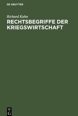 Rechtsbegriffe der Kriegswirtschaft