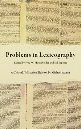 Problems in Lexicography