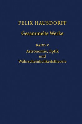 Felix Hausdorff - Gesammelte Werke Band 5