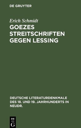 Goezes Streitschriften gegen Lessing