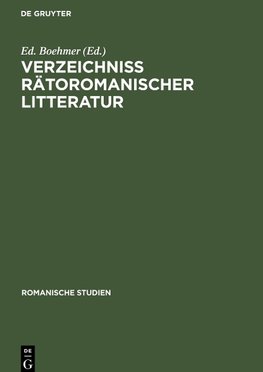 Verzeichniss Rätoromanischer Litteratur