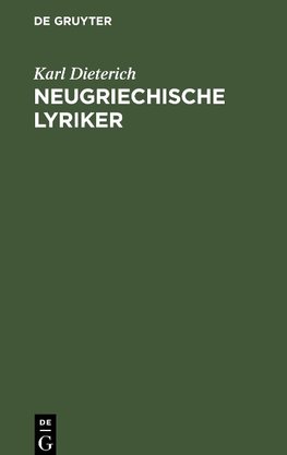 Neugriechische Lyriker