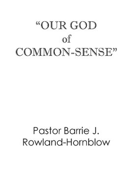 Our God of Common-Sense for Christian Living