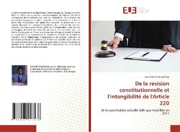 De la revision constitutionnelle et l'intangibilité de l'Article 220