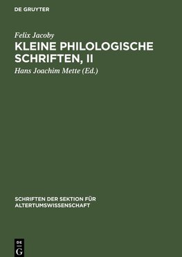 Kleine Philologische Schriften, II