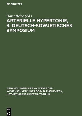 Arterielle Hypertonie, 3. Deutsch-Sowjetisches Symposium