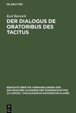 Der Dialogus de oratoribus des Tacitus