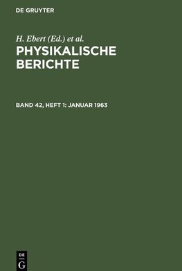 Physikalische Berichte, Band 42, Heft 1, Januar