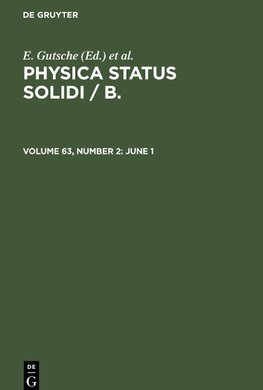 Physica status solidi / B., Volume 63, Number 2, June 1