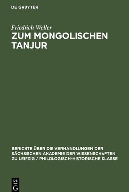 Zum Mongolischen Tanjur