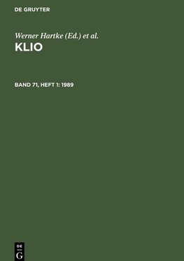 Klio, Band 71, Heft 1, Klio (1989)