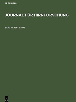 Journal für Hirnforschung, Band 19, Heft 2, Journal für Hirnforschung (1978)