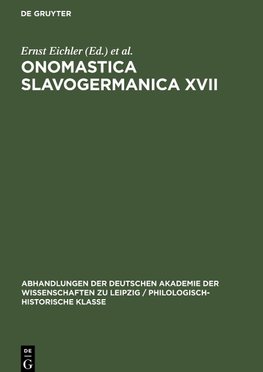 Onomastica Slavogermanica XVII